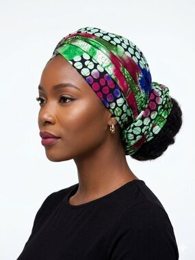 African Print Headwrap: Aquatic Jungle Print